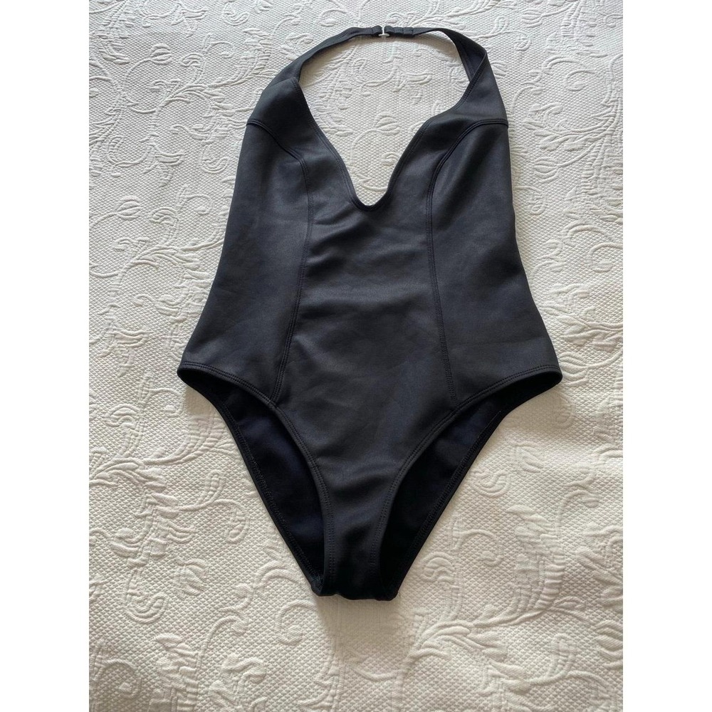 ASOS Swim One Piece US 8 Black Low Cut Bodysuit Sexy